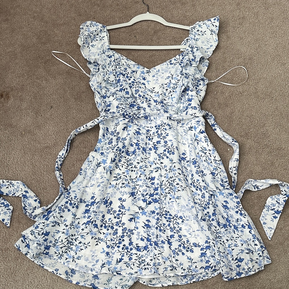 Miami Blue and White Floral Dress